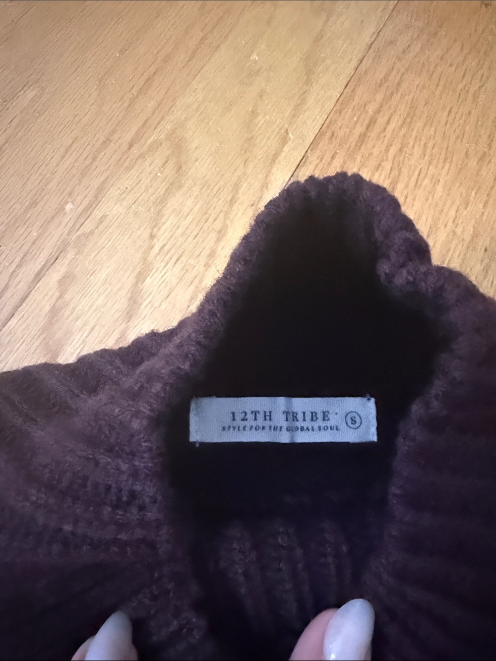 12th Tribe Cropped Turtleneck Sweater - Deep Brown - Picture 2 of 2